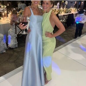 Blue Ruched Sheath Gown for Cocktail or Bridal Events